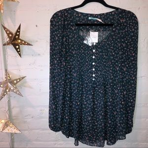 NWT Urban Outfitters Kimchi Blue Floral Sheer Top